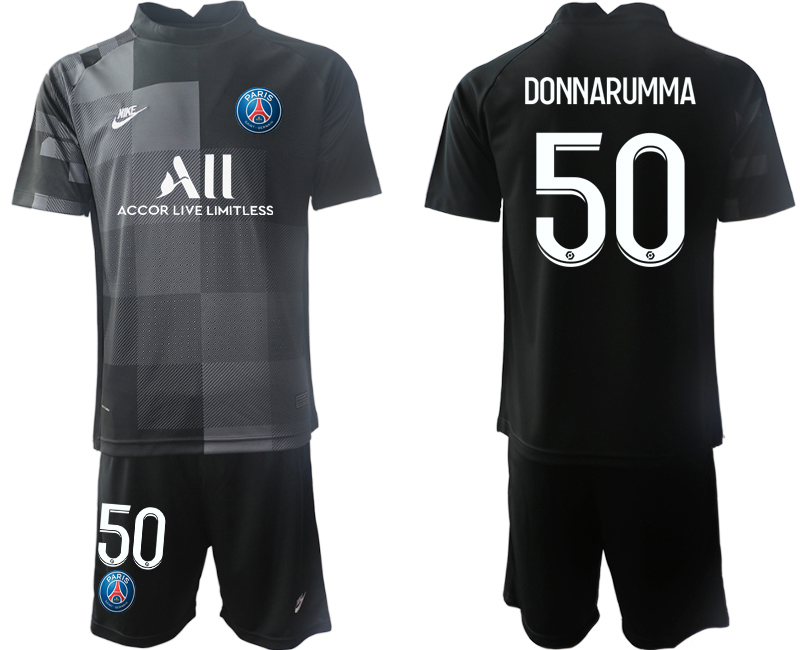 Men 2021-2022 Club Paris St German black goalkeeper #50 Soccer Jersey